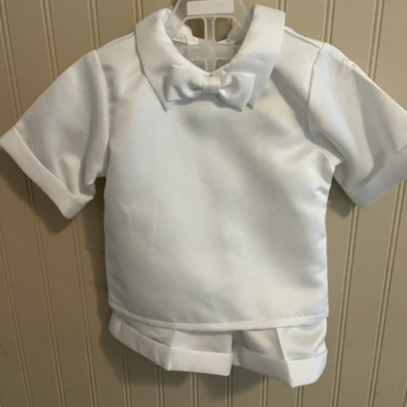 Adorable toddler white baptism or wedding suit with bonnet style hat 2T - Picture 3 of 8